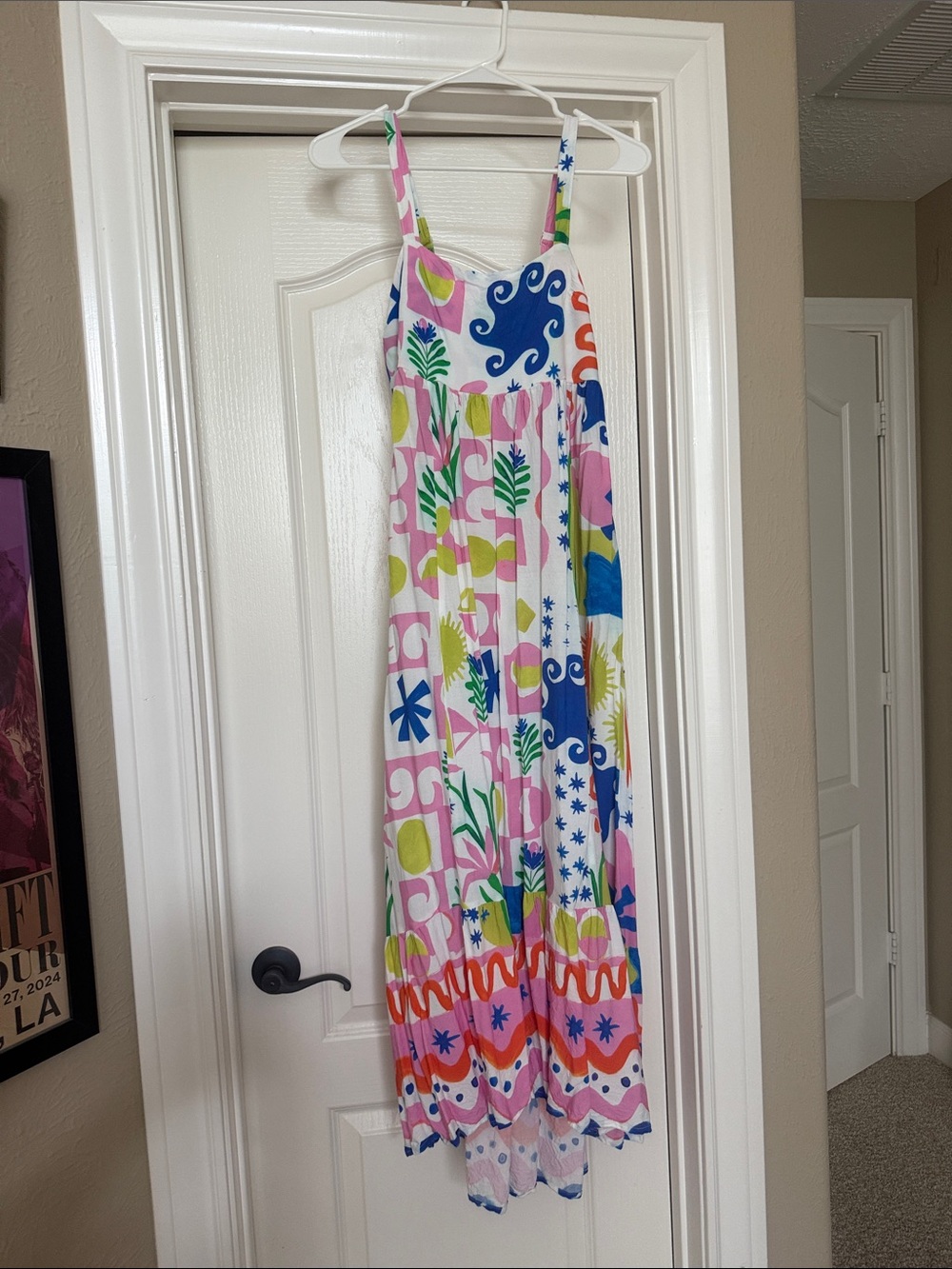 Paper Heart ' Multicolor Maxi Dress - Pink, Blue & Green Floral Print